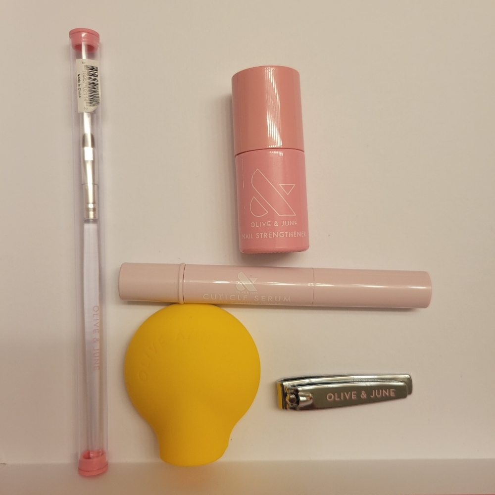 Olive and June Nail essentials with nail strengthner and Cuticle serum